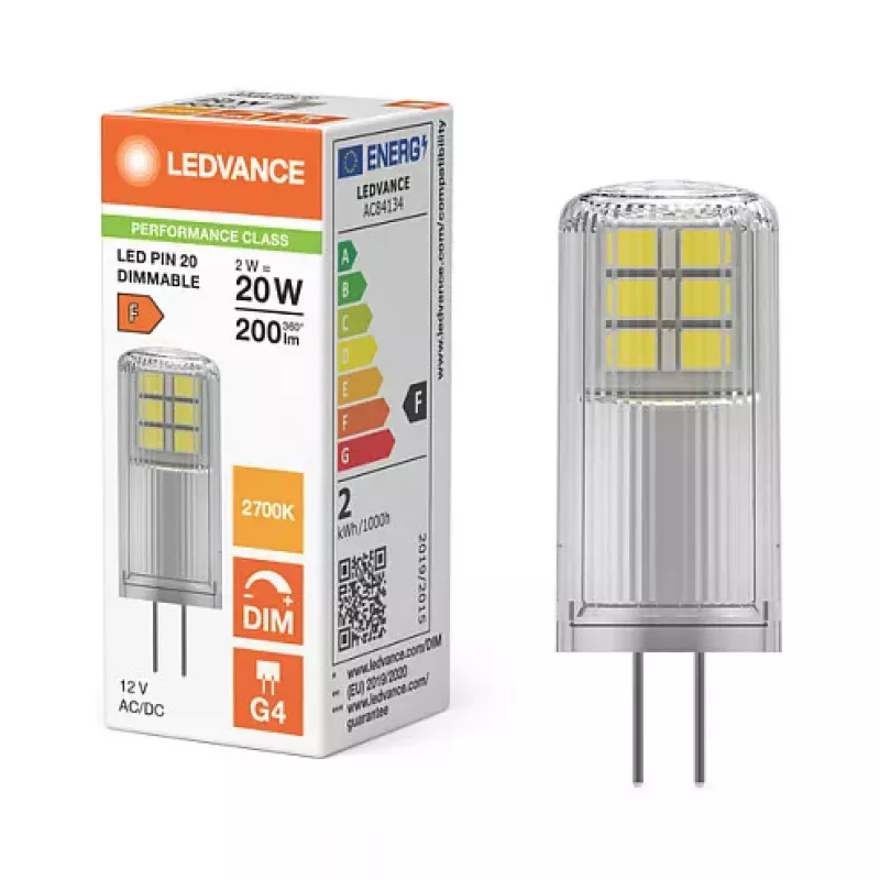 OSRAM LED PIN 12V P 2.2W 827 Clear G4 12V žemos įtampos LED lempa su kištukiniu pagrindu