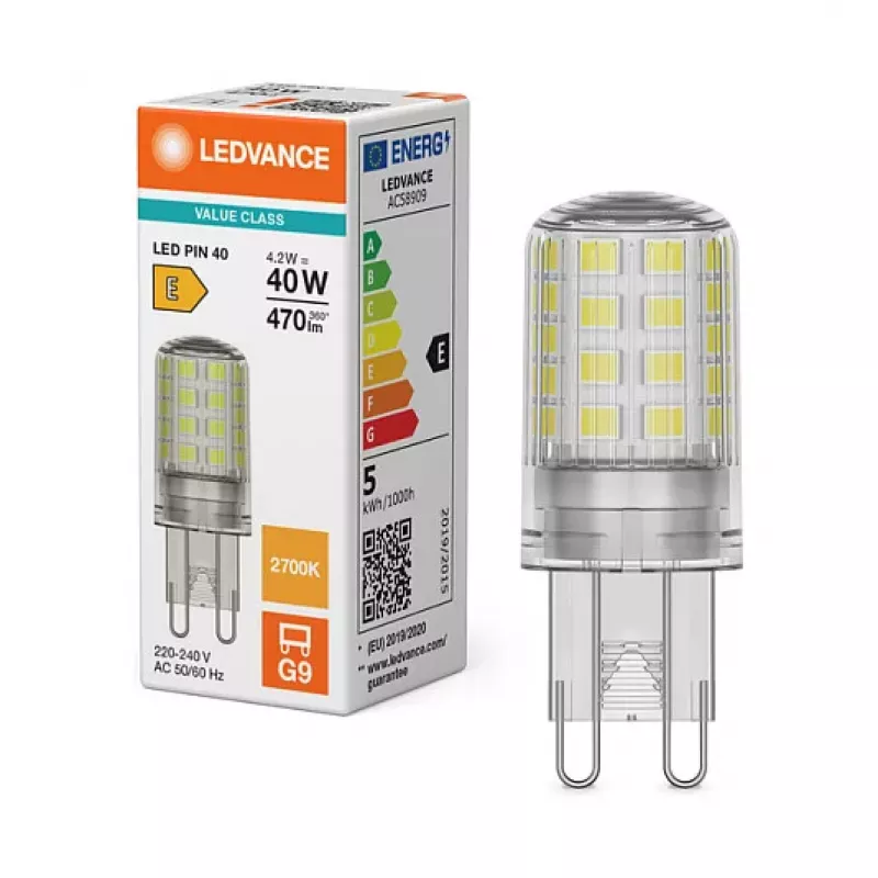 Osram LED PIN G9 P 4.2W 827 Clear G9 LED lempa su įstatomu kištukiniu pagrindu