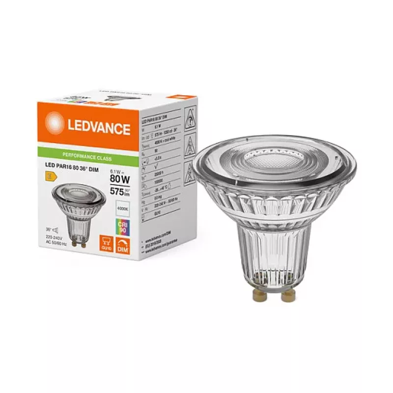 Osram LED PAR16 80 36° DIM P 6.1W 940 GU10 Dimmable LED Reflector Lamp