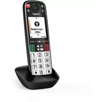 Gigaset EASY 500HX Analog/DECT belaidis telefono ragelis su skambučio ID, juoda, sidabrinė
