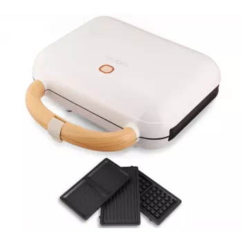 Lauben 3-in-1 900W Sandwich Maker - Black/Silver