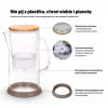 Lauben stiklinis vandens filtro ąsotis 32GW, 3,2 l, borosilikatinis stiklas, be BPA, elektroninis filtro tarnavimo laiko indikatorius, permatomas/juodas