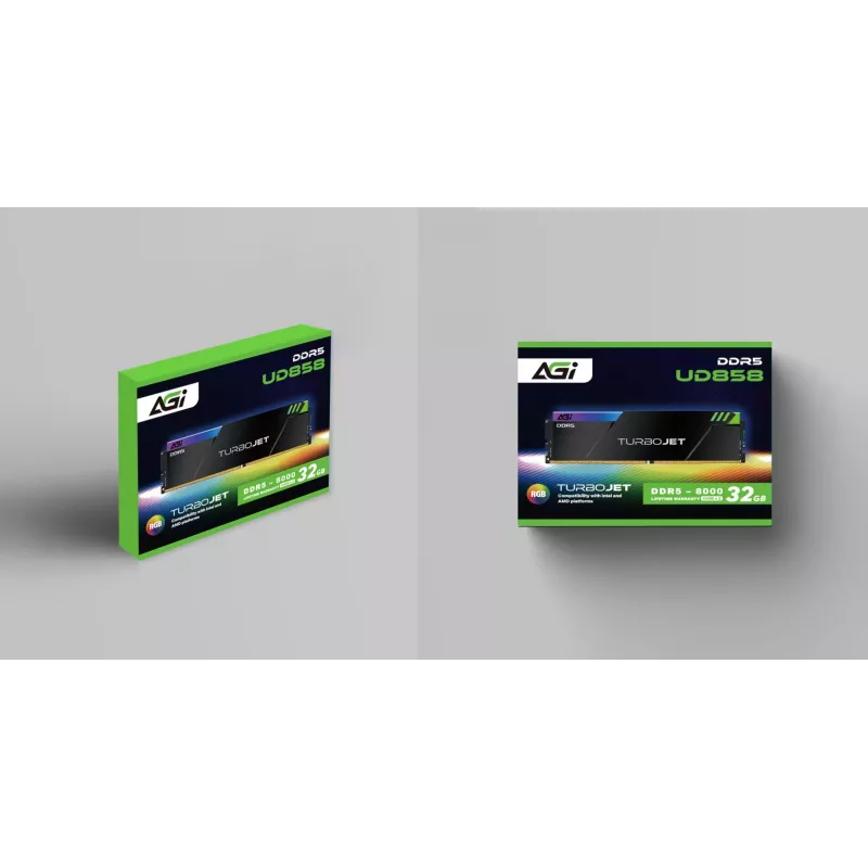 AGI TECHNOLOGY 32GB DDR5-6000MHz PC5-48000 CL32 dviejų kanalų rinkinys (2x16GB) stalinės atminties