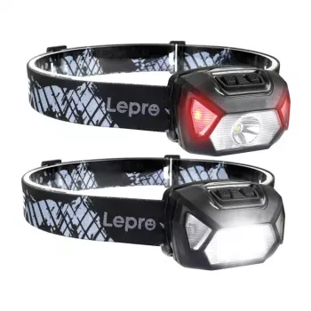 LEPRO 320014-2 Rinkinys iš 2 priekinių žibintų, po 2000 liumenų, įkraunami, USB-C, IPX4