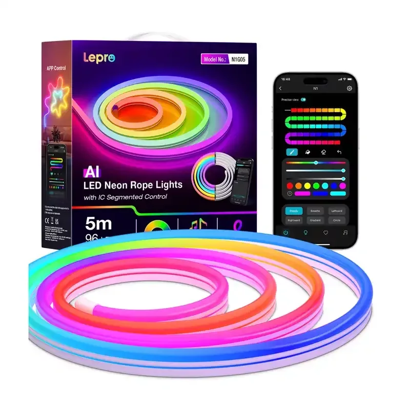 LEPRO N1-5 RGB Smart LED Strip 5m Wi-Fi Alexa Google Assistant