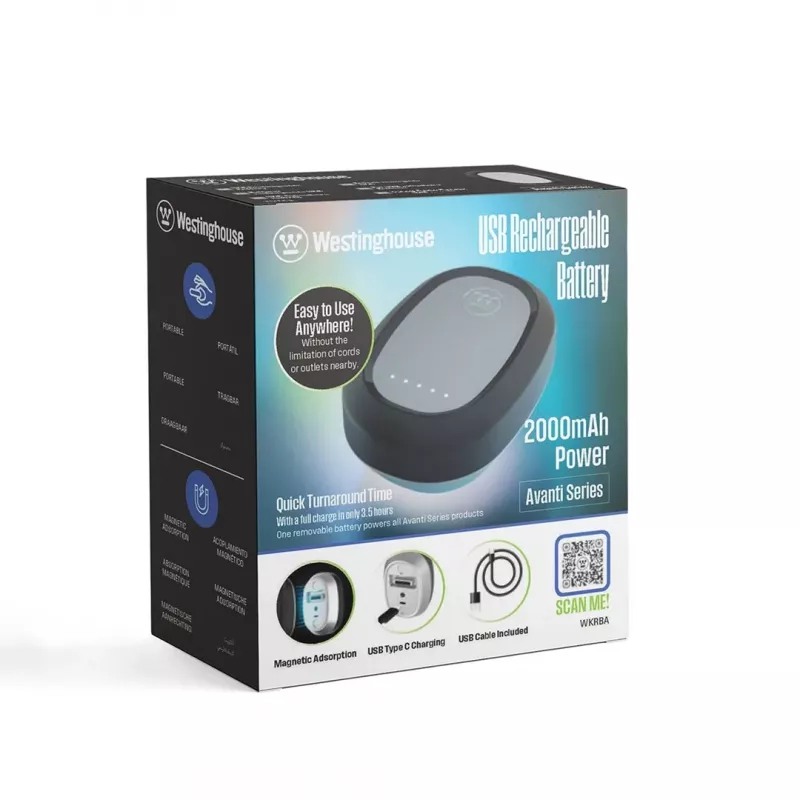 Westinghouse Avanti WKRBA USB įkraunama AA ličio jonų baterija, 2 vnt. pakuotė