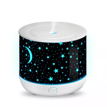 RIO DHNT-EU/1.4 Dream Time Ultragarsinis Aromadifuzorius, Drėkintuvas ir Naktinė Šviesa, 120 ml, 7 spalvų LED