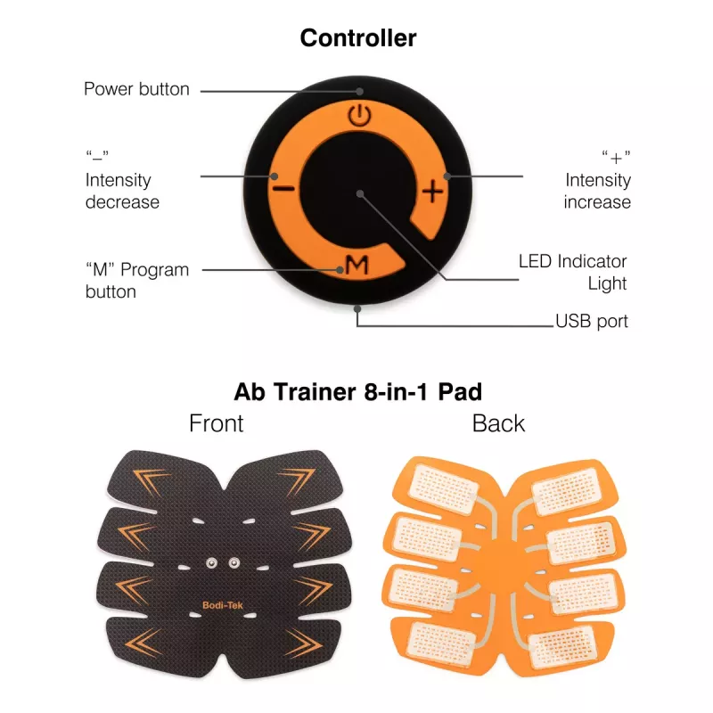 Bodi-Tek BT-ABTR5-EU/1.1 Ab Trainer Juoda/Oranžinė