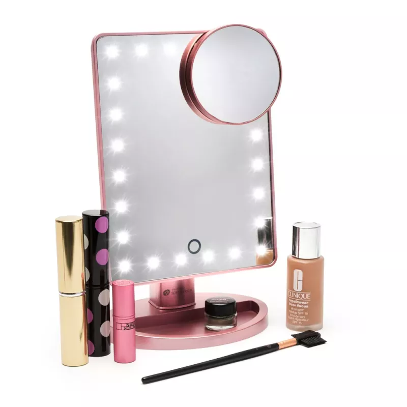Rio MMSP-RG-EU/1,2 24 LED Touch Dimmable Makeup Mirror, Rose Gold