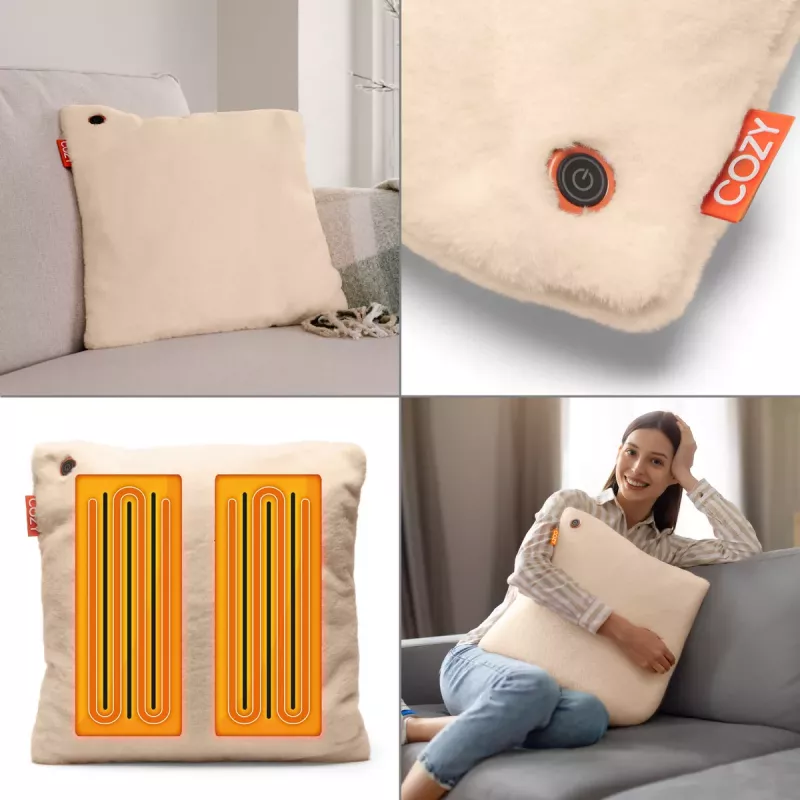 Bodi-Tek BT-CSHT2-F-BG-PB10 COZY Una Šildanti komforto pagalvėlė su Power Bank 10000 mAh, smėlio spalvos