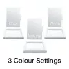 RIO MMAW-EU/1,0 Home and Away Dressing Table Make Up Mirror - Dvipusis LED apšvietimo veidrodis, 1x/5x padidinimas, sulankstomas, baltas