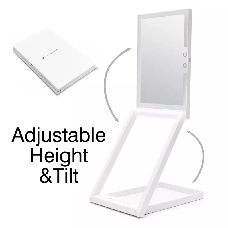 RIO MMAW-EU/1,0 Home and Away Dressing Table Make Up Mirror - Dvipusis LED apšvietimo veidrodis, 1x/5x padidinimas, sulankstomas, baltas