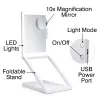 RIO MMAW-EU/1,0 Home and Away Dressing Table Make Up Mirror - Dvipusis LED apšvietimo veidrodis, 1x/5x padidinimas, sulankstomas, baltas