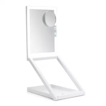 RIO MMAW-EU/1,0 Home and Away Dressing Table Make Up Mirror - Dvipusis LED apšvietimo veidrodis, 1x/5x padidinimas, sulankstomas, baltas