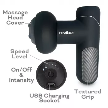 Reviber RV-MABS-EU/1,0 Shiatsu raumenų masažuoklis su infraraudonaisiais spinduliais, 8 mazgai, 3 greičiai, juodas