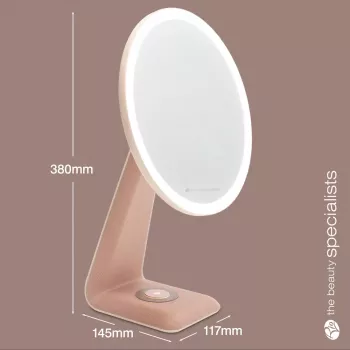 RIO MMDL-EU/1,0 High Performance Make Up Mirror - Dvipusis 1x/5x didinimas, LED dienos šviesa, reguliuojamas jutiklinis reguliatorius, chromuotas
