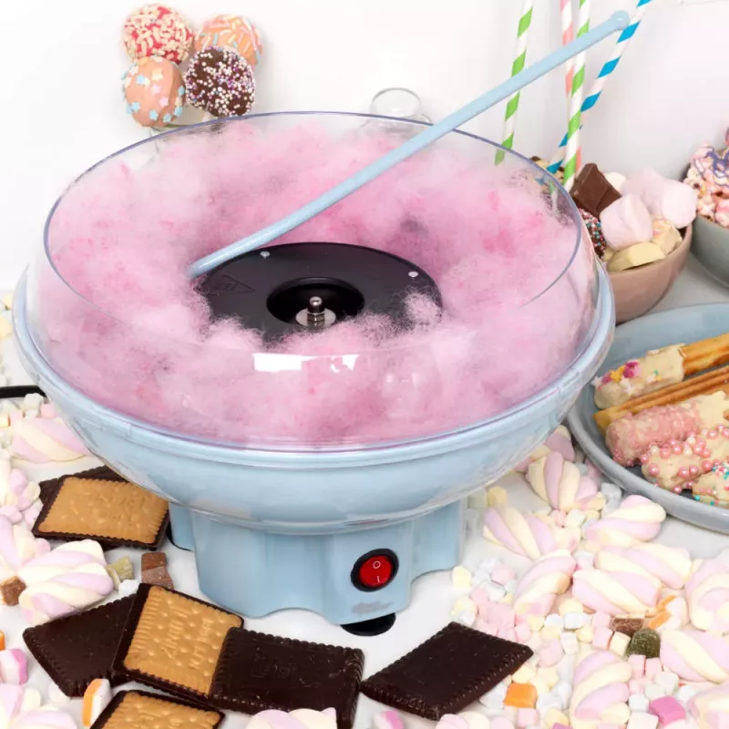 Giles & Posner EK2641GSBLVDEV2 Candyfloss Maker - 500W, Pastel Blue, Retro Design