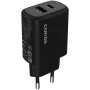 CANYON OnCharge 200 20W 1xPD 1xQC EU Black Wall Charger