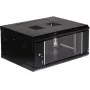 EPRADO-R19-4U/450-BLUE 19 colių 4U sieninis spintos stovas, mėlynas (RAL 5012), 450 mm gylis, 60 kg apkrova, grūdinto stiklo durys