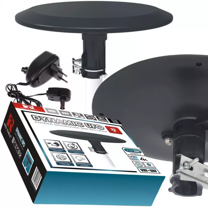 OPTICUM RED Opticum DVB-T Dynamic UFO-360 Black Active Outdoor Omnidirectional Antenna