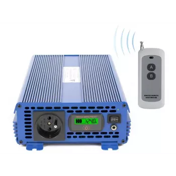 AZO Digital 24 VDC / 230 VAC ECO MODE SINUS IPS-2000S PRO 2000W gryno sinuso bangos įtampos keitiklis