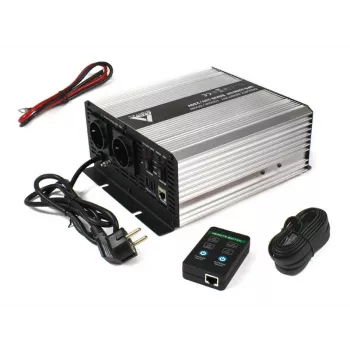 AZO Digital 12V UPS-1200SR Line-Interactive UPS 1200VA/600W gryna sinusinė banga 12V/230V