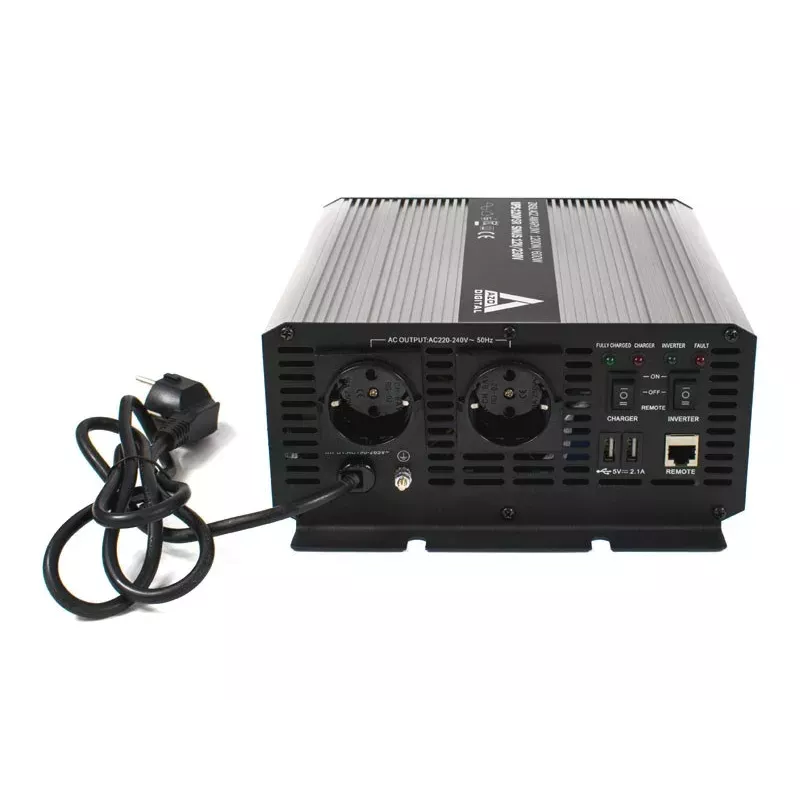 AZO Digital 12V UPS-1200SR Line-Interactive UPS 1200VA/600W gryna sinusinė banga 12V/230V