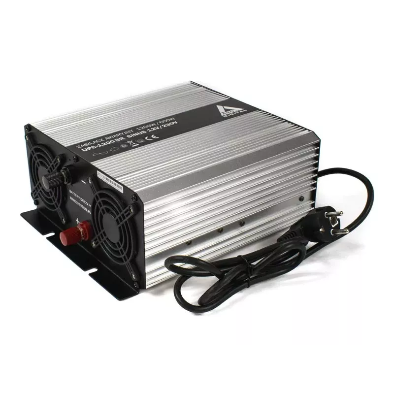 AZO Digital 12V UPS-1200SR Line-Interactive UPS 1200VA/600W gryna sinusinė banga 12V/230V