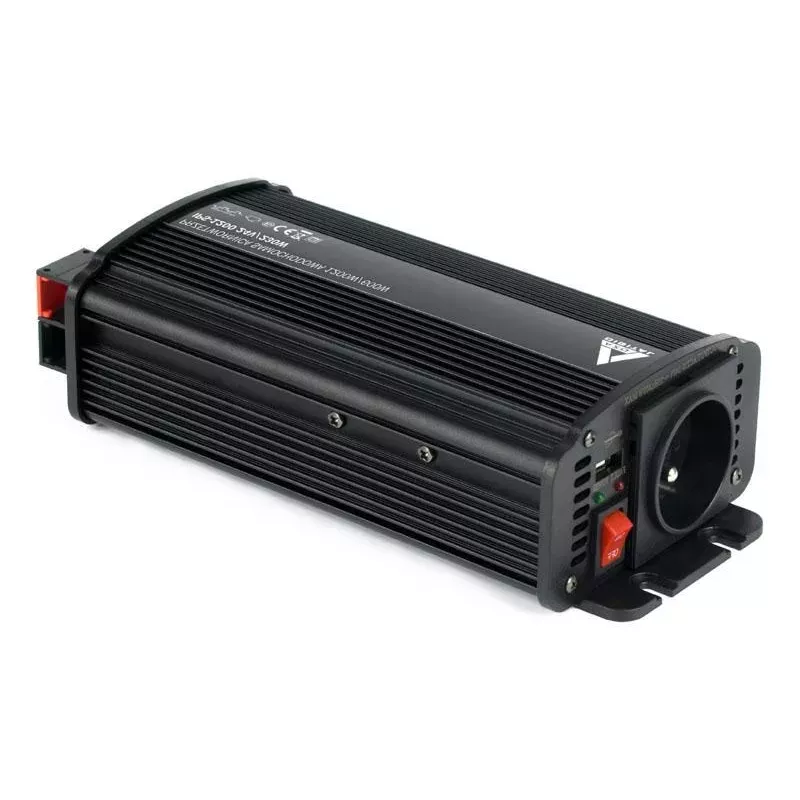 AZO Digital 24 VDC / 230 VAC automobilinis keitiklis IPS-1200U 1200W grynoji sinusinė banga