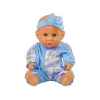 LEAN TOYS Mėlyna kūdikio lėlė su puoduku, geria ir šlapinasi, 24 cm