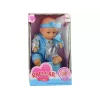 LEAN TOYS Mėlyna kūdikio lėlė su puoduku, geria ir šlapinasi, 24 cm