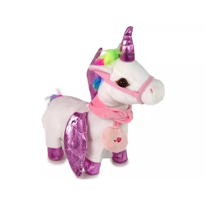 LEAN TOYS Mascot Horse Interactive Unicorn White Pink Wings