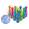 LEAN TOYS Įgūdžių žaidimas Boulingas su kamuoliais ir vaivorykštiniu stovu