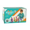 LEAN TOYS Įgūdžių žaidimas Boulingas su kamuoliais ir vaivorykštiniu stovu