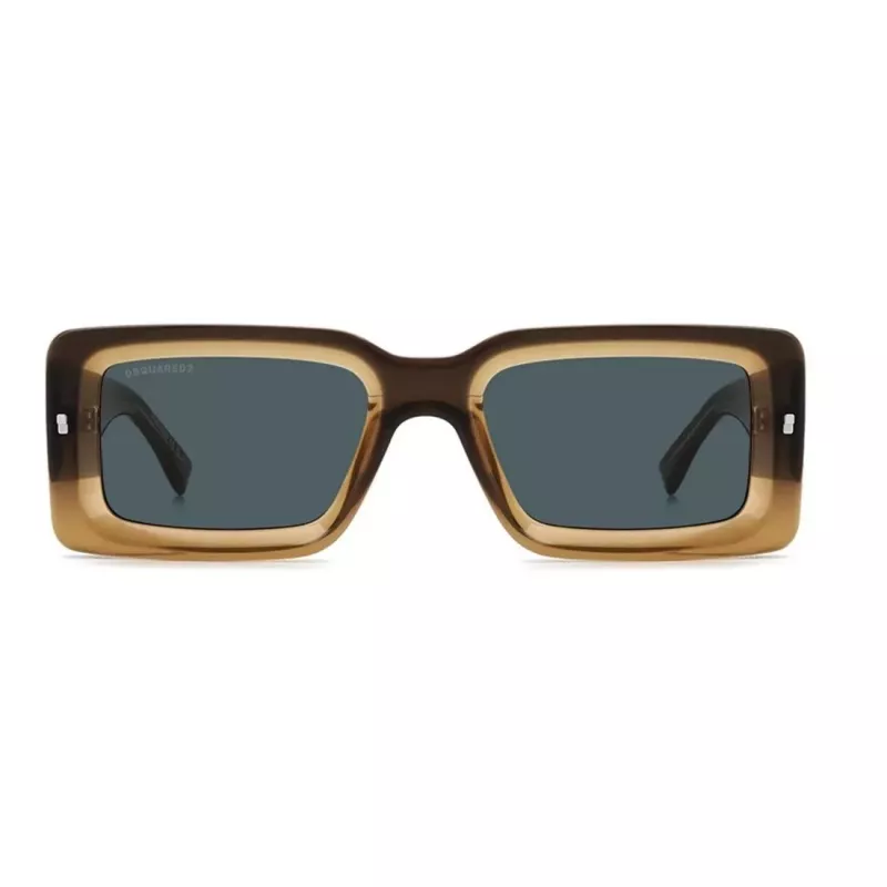 DSQUARED2 D2-0142-S-9EN Vyriški akiniai nuo saulės - Juodas acetatinis rėmelis, pilki polikarbonatiniai lęšiai, 52 mm