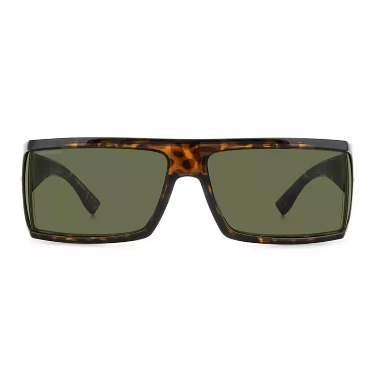 DSQUARED2 D2-0140-S-086 Vyriški stačiakampiai akiniai nuo saulės Havana acetatas pilki polikarbonatiniai lęšiai 73mm