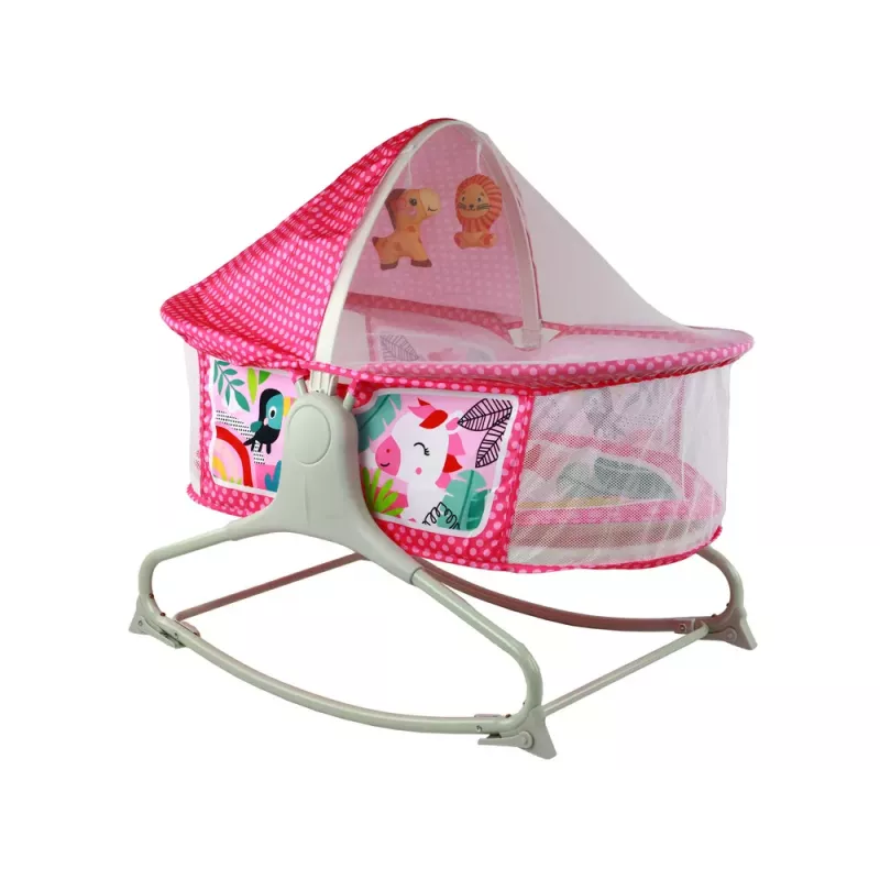 LEAN TOYS Multifunctional Bed Rocker 2in1 Children's Mat Sounds Vibrations Pink