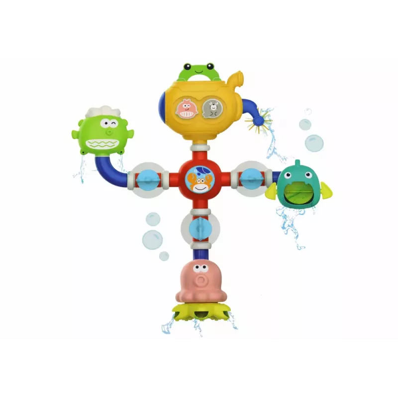 LEAN TOYS Overflow vonios vandens žaislas robotas su siurbtukais