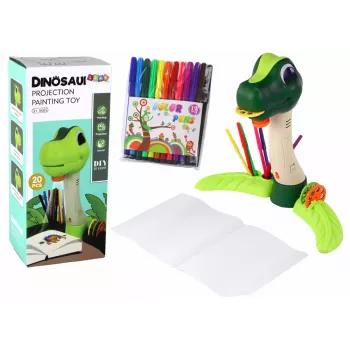 LEAN TOYS Dinozaurų piešimo projektorius su garsais ir priedais