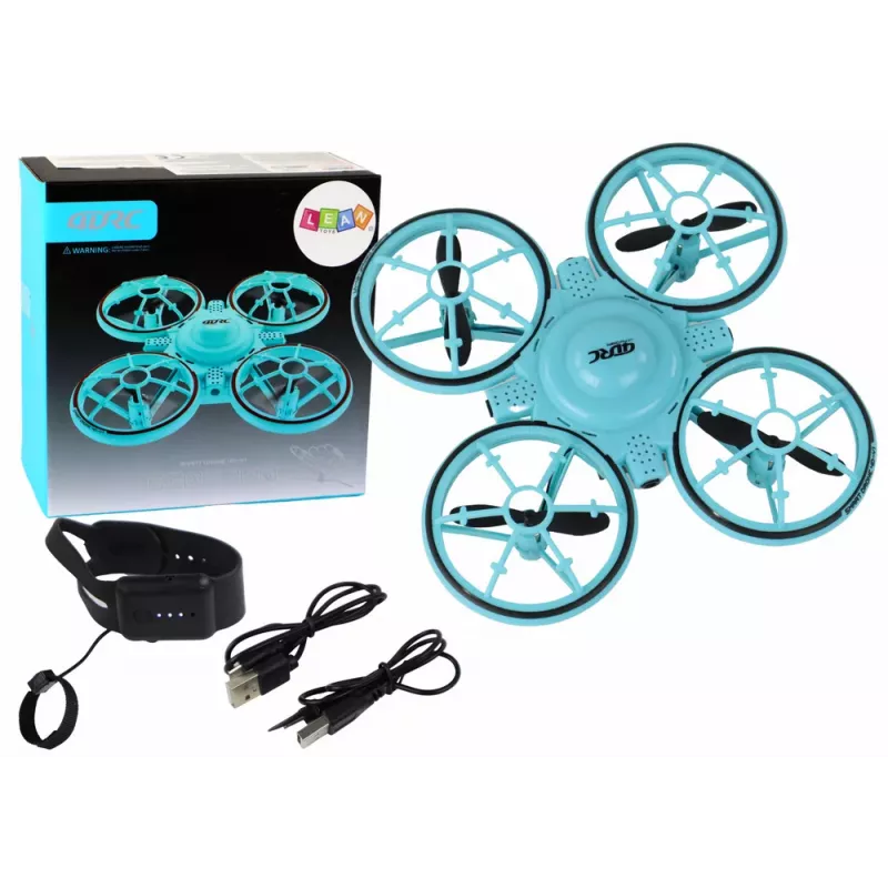 LEAN TOYS nuotoliniu valdymu dronas su mėlynais šviesos diodais