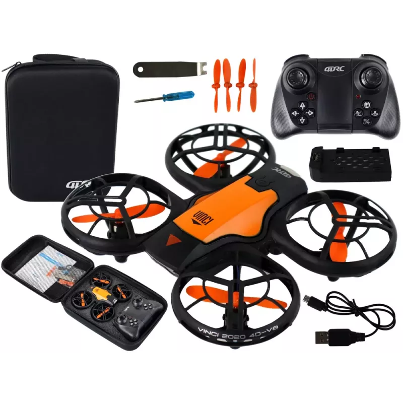 LEAN TOYS nuotoliniu valdymu dronas su šviesomis oranžinis