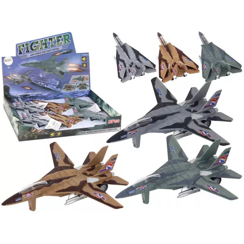 LEAN TOYS Military Airplane Powered Fighter Moro Lights Sounds Mix