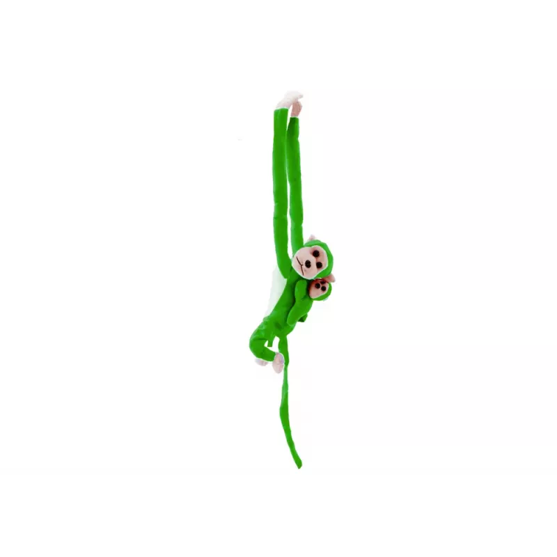 LEAN TOYS Mascot Plush Monkey with Baby, Green 90 cm