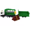 LEAN TOYS Sunkvežimis su kranu, trinties pavara, garsai, žalias, plastikas, 1:16