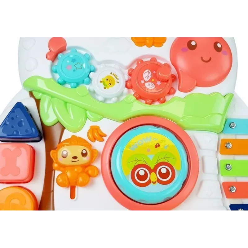 LEAN TOYS Edukacinis stūmikas kūdikiui su interaktyviu mikrofonu