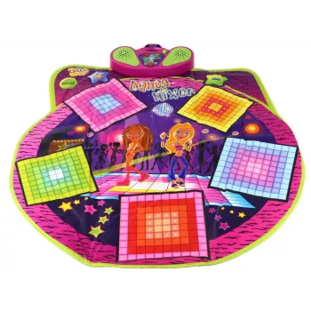 LEAN TOYS Vaikų šokių kilimėlis su šviesomis ir garsais, baterijomis, 91 cm x 93 cm