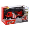 LEAN TOYS Raudonas gaisrinis automobilis su ištraukiamomis kopėčiomis