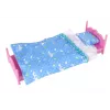 LEAN TOYS Baldų rinkinys lėlėms: lova, spinta, tualetinis staliukas 29-30 cm mados lėlėms, rožinė, 3 dalys
