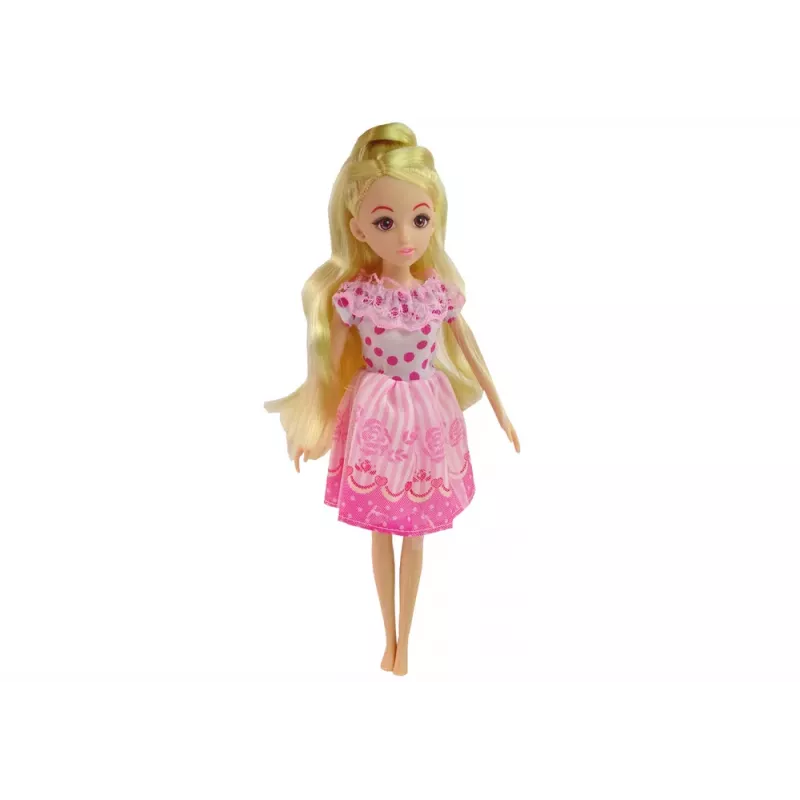 LEAN TOYS Baldų rinkinys lėlėms: lova, spinta, tualetinis staliukas 29-30 cm mados lėlėms, rožinė, 3 dalys