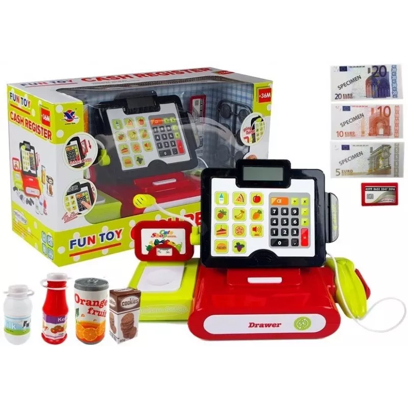LEAN TOYS Kasos aparatas su jutikliniu skaičiuotuvu + aksesuarai